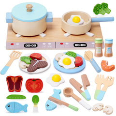 BGdoyz wooden play kitchen stove for imaginative pretend cooking
