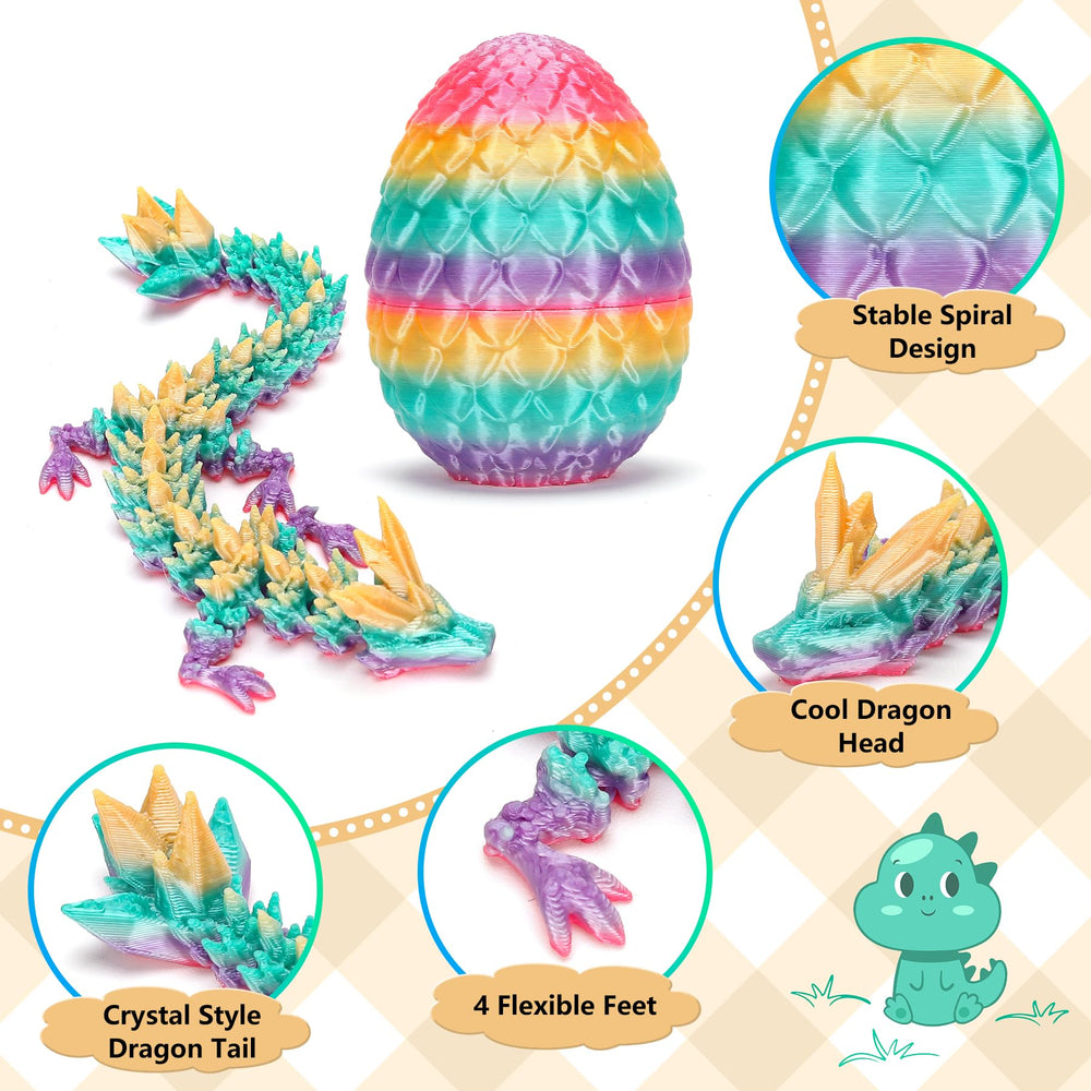 bgezxuy crystal dragon toys: durable PLA figures with detailed textures for long-lasting enjoyment.