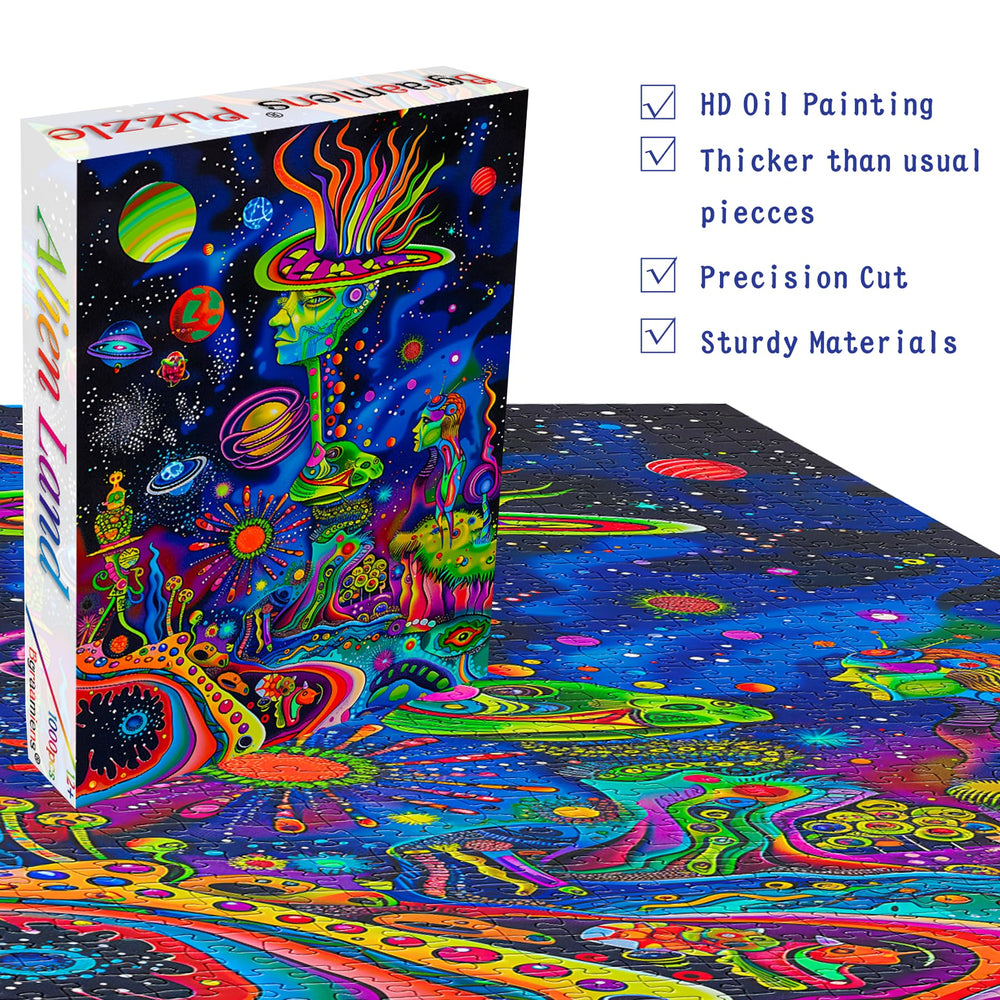 Bgraamiens 1000-piece puzzle assembly showing the dense piece layout for a challenging evening.