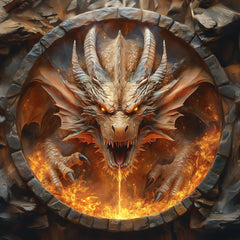 Bgraamiens Dracarys puzzle: vibrant fire and ember tones brighten any game room or living space.
