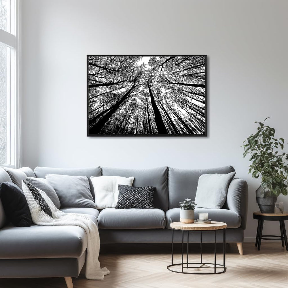 Bgraamiens forest black white background with pieces spread for mindful planning.