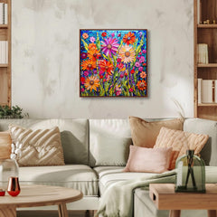 Bgraamiens round puzzle design features floral motifs with glass-like sparkle.