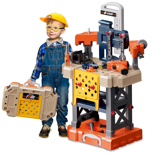 BHYDRY Kids Tool Bench drill for realistic pretend play and fine motor skills.