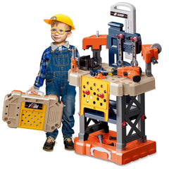 BHYDRY Kids Tool Bench drill for realistic pretend play and fine motor skills.