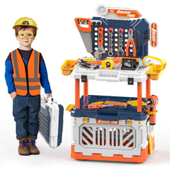 BHYDRY Kids Tool Bench overall setup showcases 4-in-1 design for versatile pretend play.