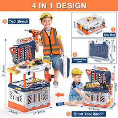 BHYDRY Tool Bench storage box and yellow trays keep accessories organized.