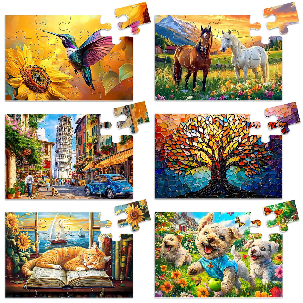 Biarek 6-pack animal collection puzzle with large pieces supports easy handling for seniors.