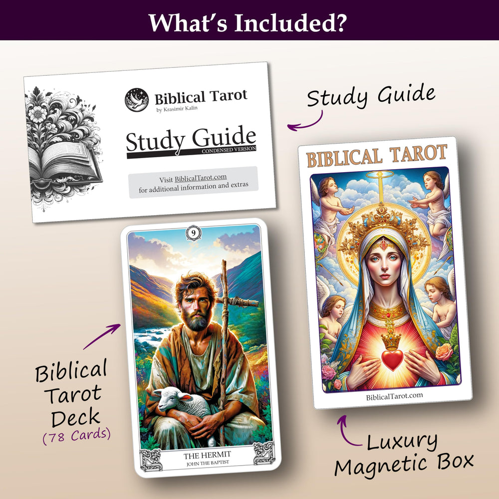 Biblical Tarot guidebook included supports beginners with clear interpretations.