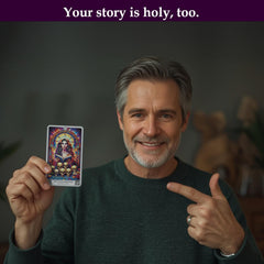 Biblical Tarot reversible backing enables flexible shuffling and display options.
