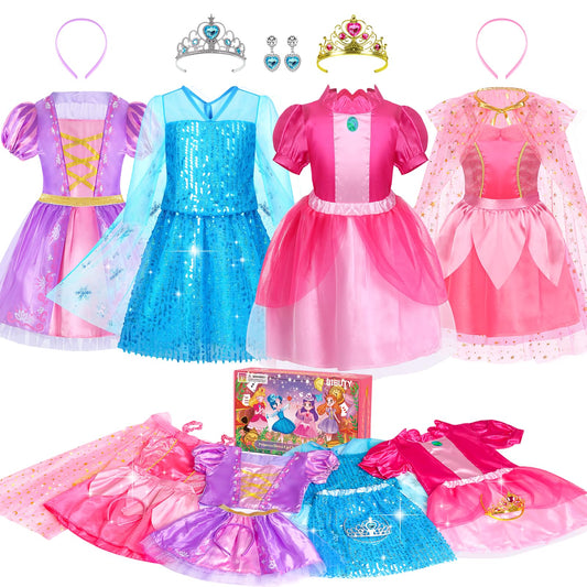 Bibuty princess dress up set with four outfits sparks imaginative play.