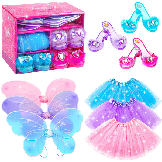 BIBUTY princess dress with wings in a gift-ready box for imaginative play.