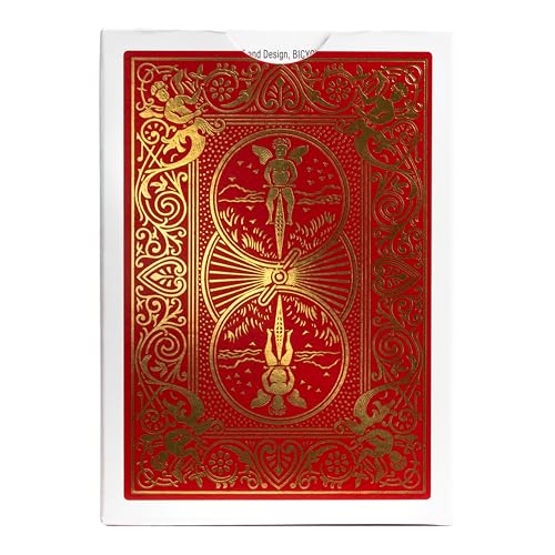 Bicycle 140th anniversary card back view with shimmering foil for premium feel.
