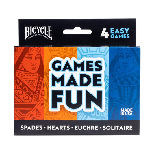 Bicycle 4in1 box front shows vibrant, travel-ready packaging for easy storage