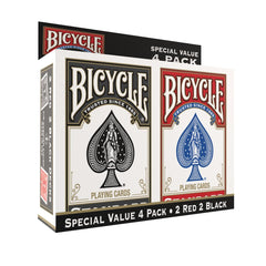 Bicycle playing cards 4-pack red back for versatile game nights