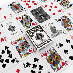 Table spread with two decks ready for poker or rummy