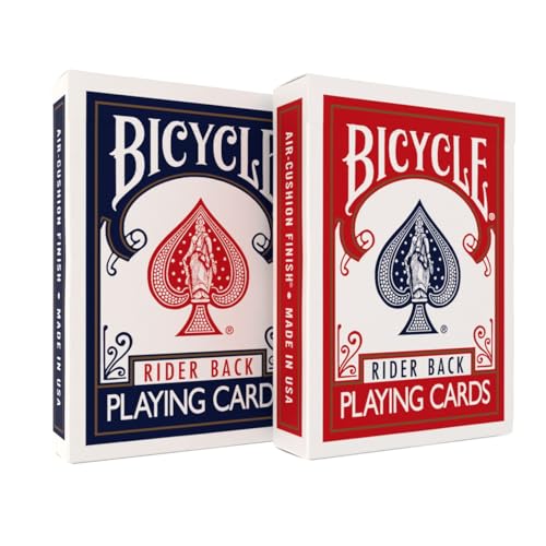Bicycle Rider Back poker-size cards ready for shuffling with Air Cushion Finish.