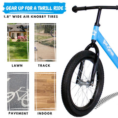 Bicystar 16-inch balance bike adjustable handlebar shows quick-fit customization