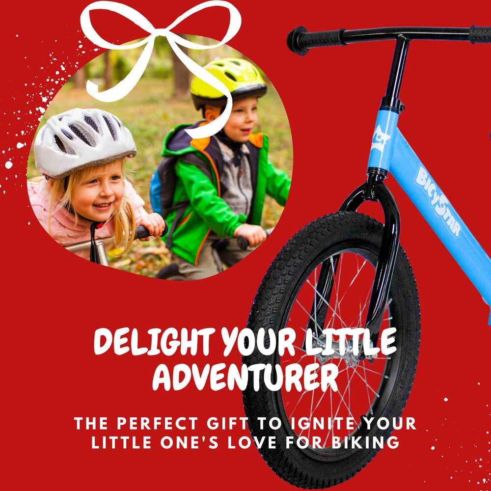 Bicystar 16-inch balance bike with integrated footrests for comfortable glides