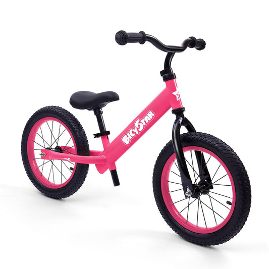 Bicystar balance bike pink side view for confident first rides.