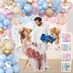 BIENAN 40-pack 5-inch balloons in pink blue nude for detailing