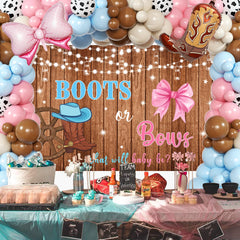 BIENAN blue and pink balloons form a striking arch.