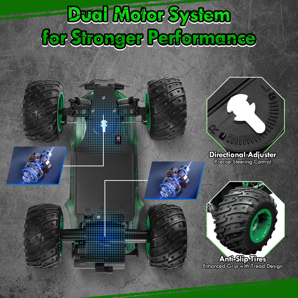 BIFYTON RC car with deep-tread tires for grip on grass and mud