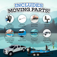 Big Country Toys boat trailer setup enhances realistic transport and setup play