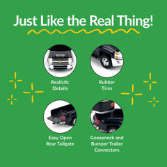 Tailgate folds down on the Big Country Toys Silverado for loading play cargo.