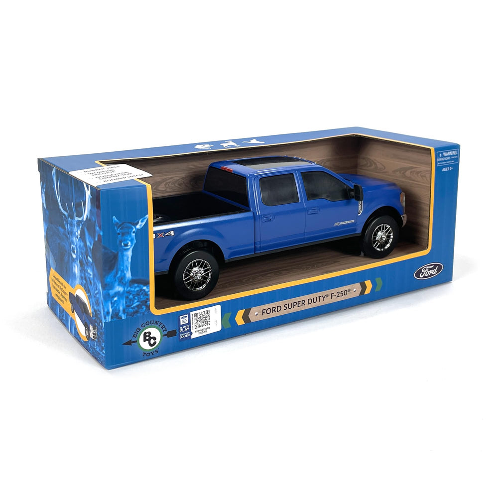Big Country Toys 1:20 scale Ford F250 enhances realistic farm role-play scenes.