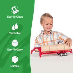 Big Country Toys hay trailer close-up highlights durable construction for long-lasting use.