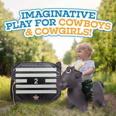 Big Country Toys pop-up chute adds stability for safe rodeo play.
