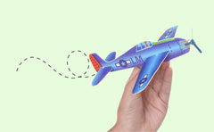 Big Mo's glider planes with assorted historical and war models for imaginative play.
