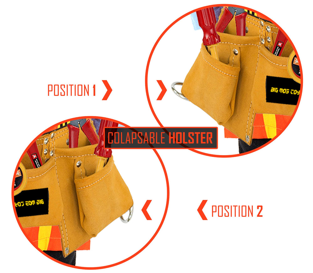 Big Mo's Toys five-pocket design keeps tools organized during playtime.