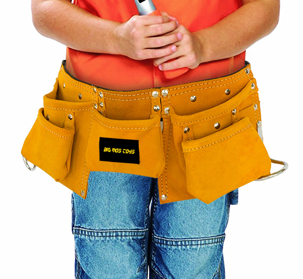 Big Mo's Toys large pocket helps store bigger pretend tools.