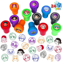 Bigirl Demon Hunters stampers pack with 12 designs for vibrant party favors.