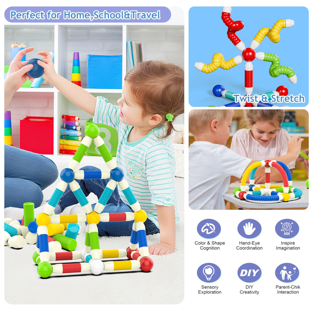 BIGRANK family or classroom session with magnetic blocks fosters cooperative building.
