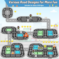 BigShu magnetic tiles traffic signs patterns help kids recognize common road symbols.