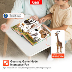 Biidi cat-dog page supports storytelling and language interaction for kids.