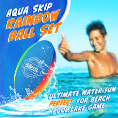 Billeeit rainbow water skipping ball 1, durable and easy to spot.