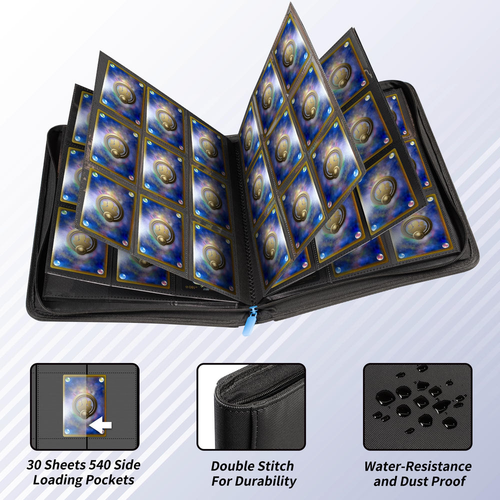 Billeeit zipper binder back cover shows rugged construction for long-lasting protection.