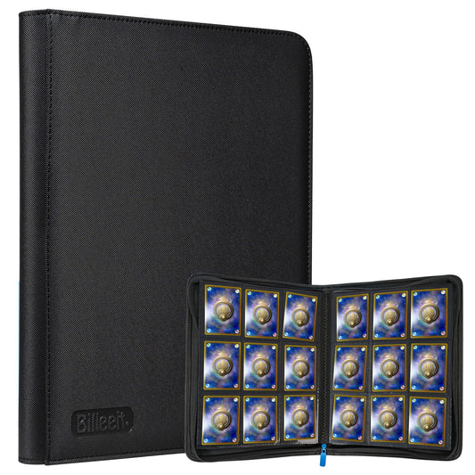 Billeeit zipper binder front cover with premium black finish for durable storage.
