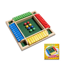 Billowvolve Shut The Box on a wooden board ready for strategic play.