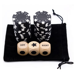 Bilywey upgrade left-right-center dice set on table for casual play