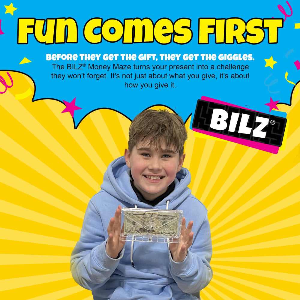 BILZ Money Maze gift idea occasions includes graduations, Christmas, birthdays.