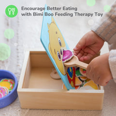 Bimi Boo toddler mealtime scene encourages imaginative play while learning food groups