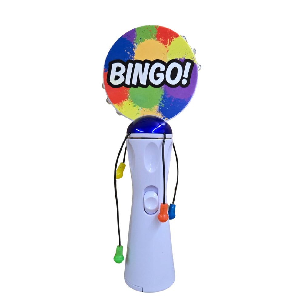 Bingo Boppers spinner wand splatter design lights up to highlight your turn.