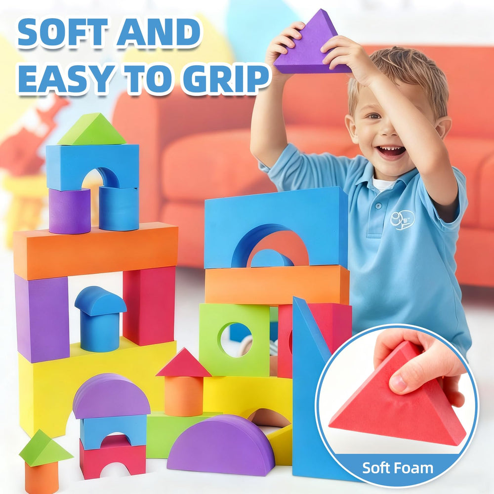 Bingyouth blocks shown in vibrant colors invite learning through exploration.