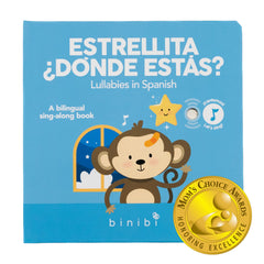 Binibi Spanish musical book cover with a durable design for toddlers.