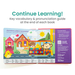 Binibi book vocabulary page for quick review of key words.