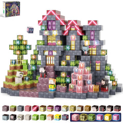 BINZKBB Magnetic Blocks 198pcs kit for creative construction and educational play.